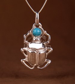 scarab with turquoise